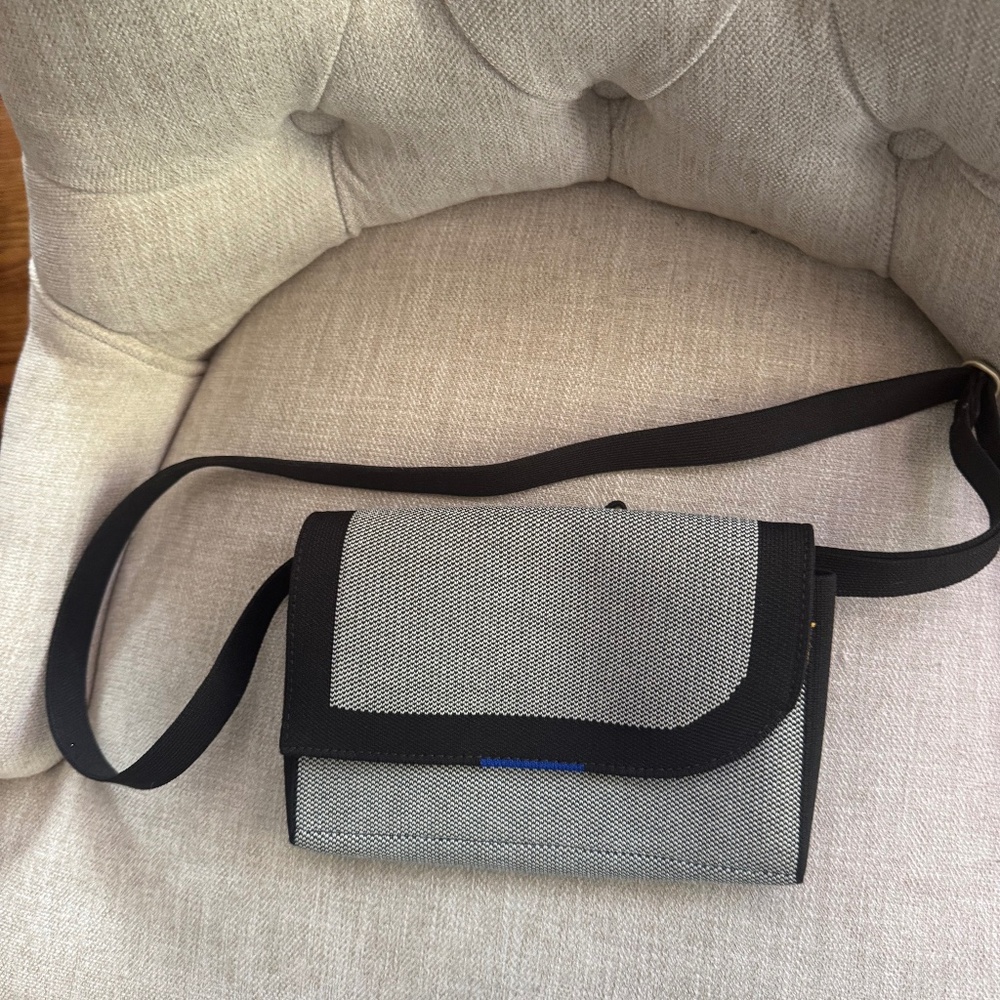 Rothy's Black and Gray Crossbody Bag